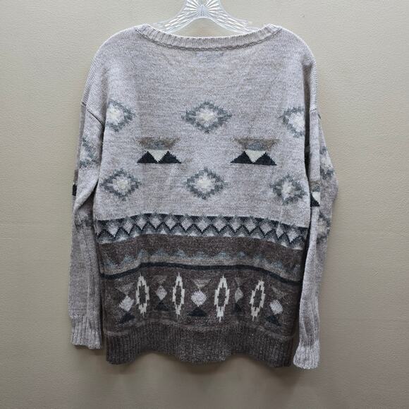 American Eagle Women's Aztec Wool Blend Knit Sweater Long Sleeve Size Small - Picture 2 of 6